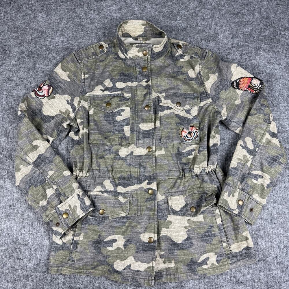 GAP Jacket Women XS Green Camo Butterfly Utility Military Grunge - Picture 2 of 16